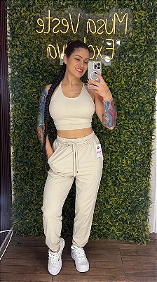 Conjunto Tradicional Jogger Creme - Tamanho único 38 a 42