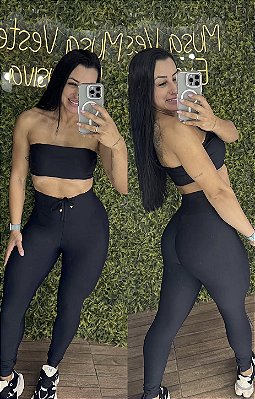 Conjunto Semi Empina Preto - Tamanho único 38 a 42