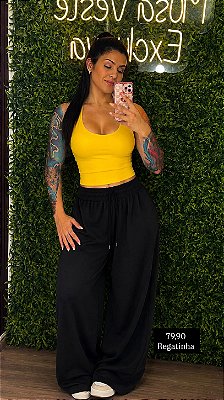 Blusinha Frente única Amarelo - Tamanho único