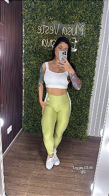 Legging Tradicional Glossy abacate - Tamanho único 38 a 42
