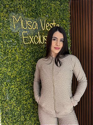 Jaquetinha Jacquard On41ce Nude - Tamanho unico