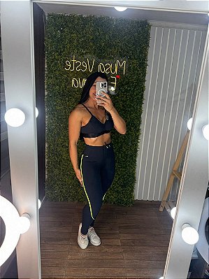 Legging Empina Recort Verde - Tamanho único 38 a 42