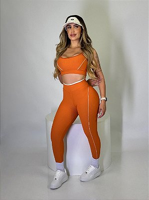 Conjunto Fitness Canelado Viés Bumbum Coração