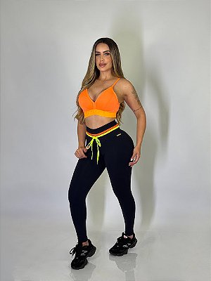 Conjunto Empina Tiras Colors Fitness - Veste 36 a 42