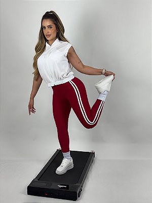 Legging Tradicional Brocada Bordô - Veste 36 a 42