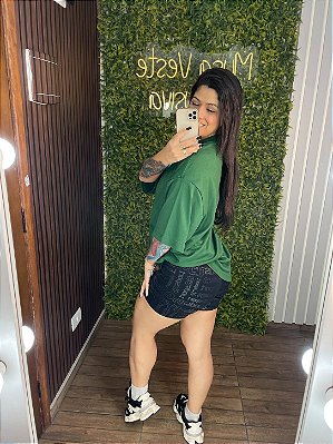 Camisa Over Wkd Verde - Tamanho Único