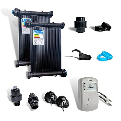 Kit Aquecedor Solar Completo 18Mt² 25Mt³ 20 Placas 3Mt Piscina 6,00X3,00 Mt