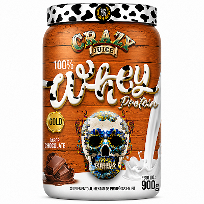 Crazy Whey Protein Gold Concentrado 100% - Sabor Chocolate - 900g