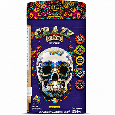 Crazy - Pré Workout Crazy Juice - Sabor Uva Roxa - 234g