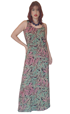 VESTIDO LONGO FOLHAGEM