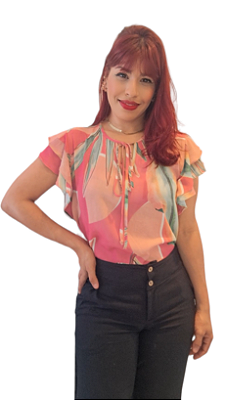 BLUSA FEMININA  MANGA CAMADAS