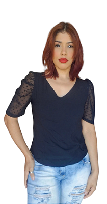 BLUSA FEMININA MANGA TULE