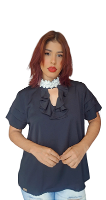 BLUSA ANOMATI RENDA NA GOLA