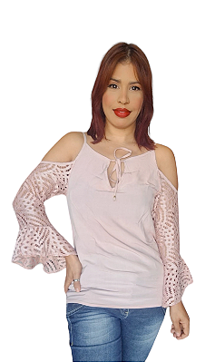 BLUSA MANGA FLARE DE RENDA