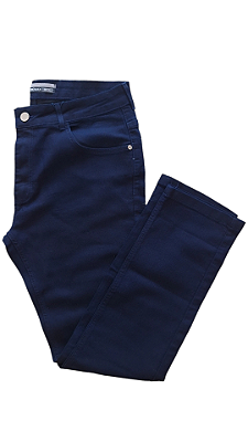 CALÇA SLIM JEANS AMACIADO AZUL ESCURO