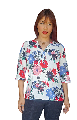 BLUSA VISCOSE ESTAMPA ROSAS YASHTI