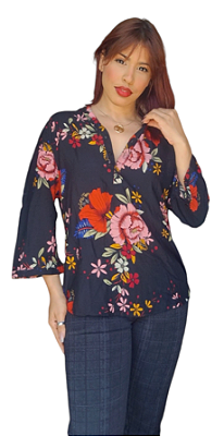 BLUSA VISCOSE MANGA FLARE SILVESTRE