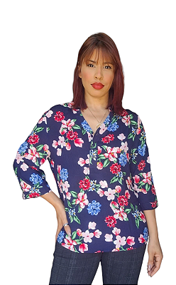 BLUSA VISCOSE ESTAMPA ORQUÍDEAS
