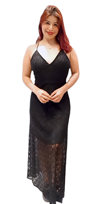 VESTIDO LONGO RENDA C\ BOJO ALÇAS