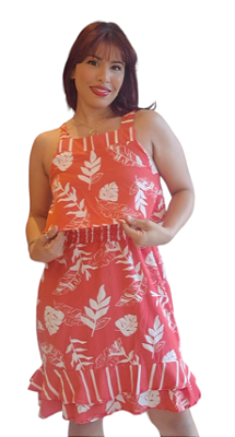 VESTIDO CURTO MIDI ESTAMPADO LM