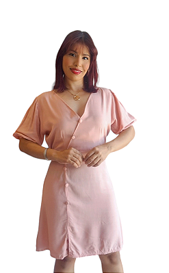 VESTIDO CUIRTO MIDI BOTÕES VERTICAL