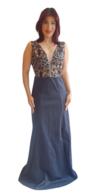 VESTIDO LONGO  COM GUIPIR