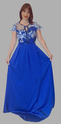 VESTIDO LONGO FEST RENDA C\ SEDA