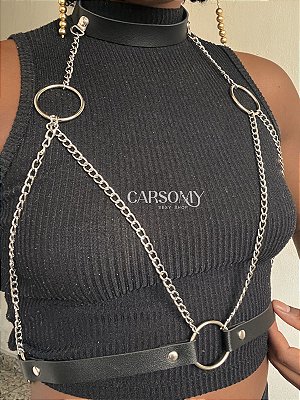 Harness com Correntes e Coleira