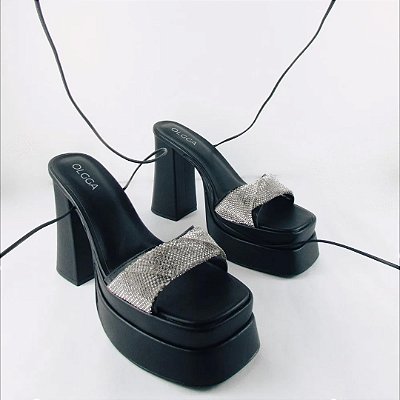 Sandália Feminina Plataforma Lui Cristal