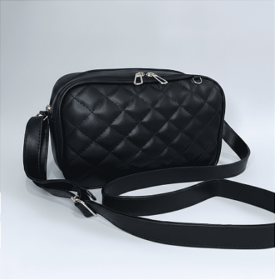 Bolsa Crossbody Feminina Preta Urban Flow com Alça Ajustável