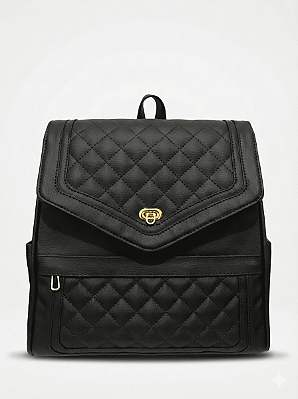 Mochila Executiva Feminina Matelassê Preta - Urban Flow | THEA Handbags
