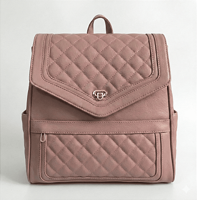 Mochila Executiva Feminina Matelassê Rose Nude - Urban Flow | THEA Handbags