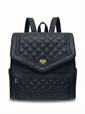 Mochila Executiva Feminina Matelassê Azul Marinho - Urban Flow | THEA Handbags