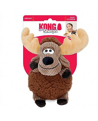 KONG Sherps Floofs Moose (Alce) Md – Pelúcia Interativa com Apito