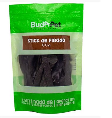 Petisco desidratado 100% natural Stick de fígado bovino 80g - Budopet