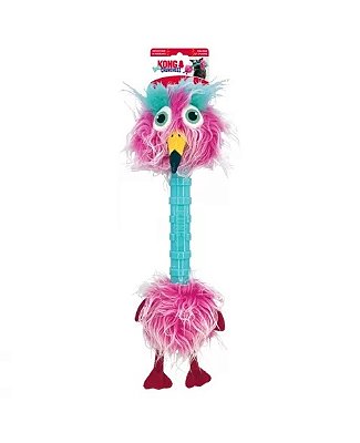 KONG Cruncheez Stretch Bird XL — Pássaro Maluco Rosa Gigante