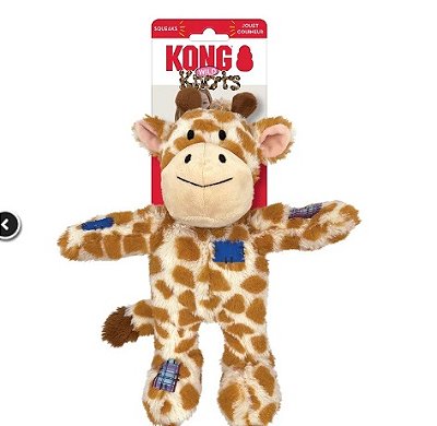 KONG Girafa Knots: Brinquedo Resistente para Cachorro com Pelúcia e Corda