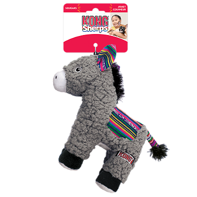 KONG Sherps Donkey (Burrinho) – Pelúcia Macia e Interativa para Cães