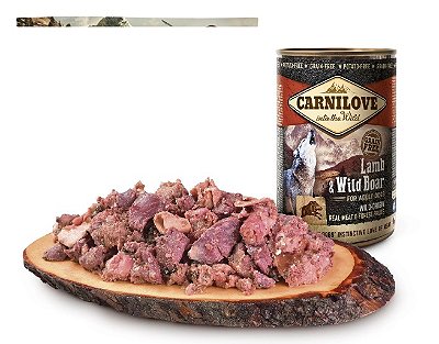 Alimento Úmido para Cães Carnilove Carne de Cordeiro e Javali 400g - Nutrição Natural e Saudável