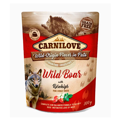Alimento Úmido de Javali com Rosa Mosqueta 300g – Carnilove
