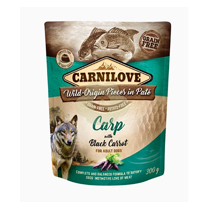 Alimento Umido Pouch sabor Carpa e Cenouras Negras 300G - Carnilove