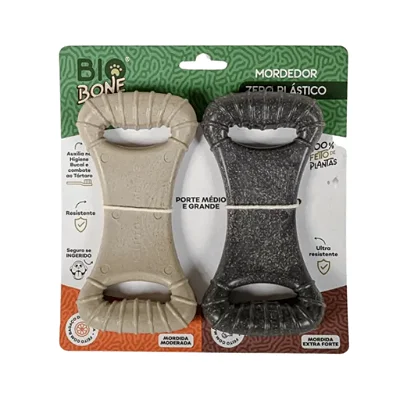 Kit Mordedor Biobone Natural G De Fibra de Madeira E Bagaço De Laranja