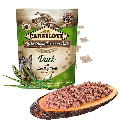 Pate Pouch 300g Sabor Pato com graminea - Carnilove