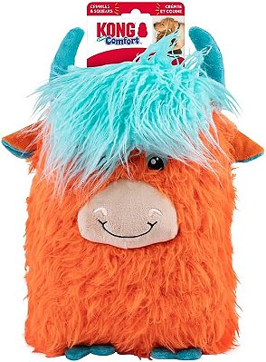 KONG Comfort Jumbo Highland Cow (Vaca) – Pelúcia Gigante Interativa para Cães