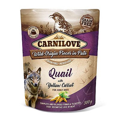 Alimento Úmido de Codorna com Cenoura Amarela 300g – Carnilove