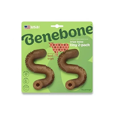 Kit Benebone 2 un – Brinquedos de Nylon com Tripa Natural para Cães Pequenos