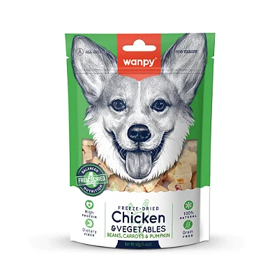 Petisco Liofilizado de Frango + Vegetais - Wanpy