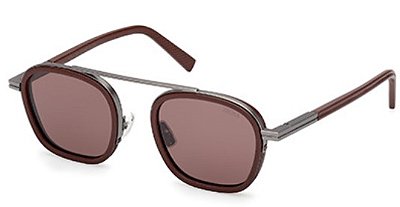 ERMENEGILDO ZEGNA EZ 0278 45E 51 - ÓCULOS DE SOL COURO