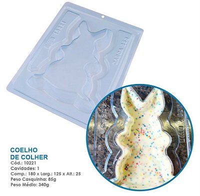 Forma Silicone Bwb Coelho De Colher Páscoa 340G Cód-10221 (Bwb Especial) (BWB PASCOA)