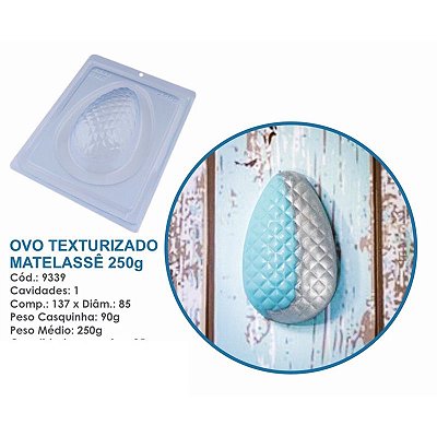 Forma Silicone Bwb Ovo Páscoa Texturizado Matelasse 250 G 3 Partes Cód-9339 (Bwb Especial) (BWB PASCOA)